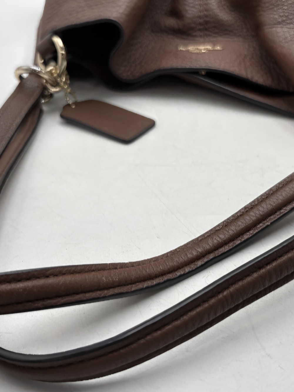 Coach Large Lexy Shoulder Bag F28511 Saddle Brown Leather Compartment Hobo - Picture 9 of 16